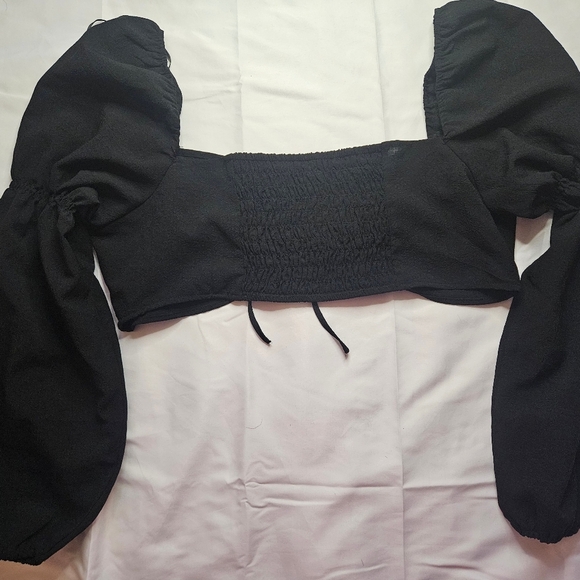 Divided Juniors Black Long Sleeve Cropped Top Size XL - Picture 11 of 11